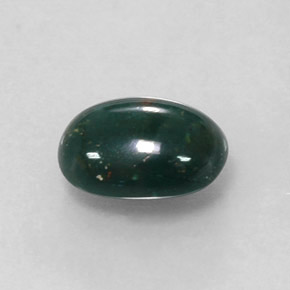 1.22 ct Green Bloodstone Stone, Natural Bloodstone in Oval Cabochon Shape for Sale