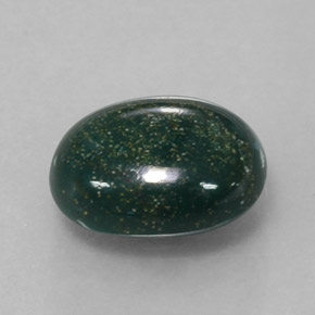 2.17 ct Green Bloodstone Stone, Natural Bloodstone in Oval Cabochon Shape for Sale