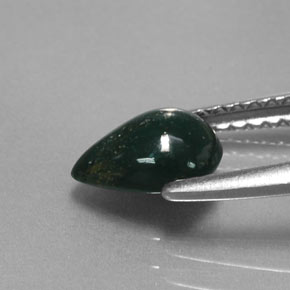 Bloodstone Gemstone in 7.5 x 5.6 mm Size for Sale, Bloodstone Stone in Spotted Green Color