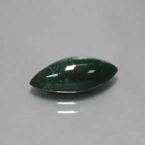 2.38 ct Green Bloodstone Stone, Natural Bloodstone in Marquise Cabochon Shape for Sale