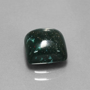 2.24 ct Green Bloodstone Stone, Natural Bloodstone in Cushion Cabochon Shape for Sale