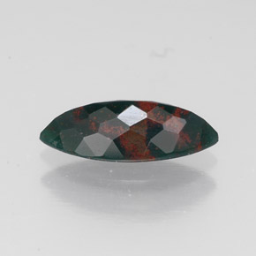 Bloodstone Gemstone in 10.6 x 4.5 mm Size for Sale, Bloodstone Stone in Spotted Green Color