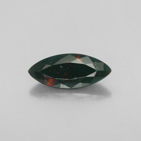 1.90 ct Green Bloodstone Gemstone, Bloodstone Gem in Marquise Facet Shape for Sale.
