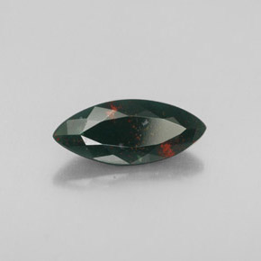 1.90 ct Green Bloodstone Stone, Natural Bloodstone in Marquise Facet Shape for Sale