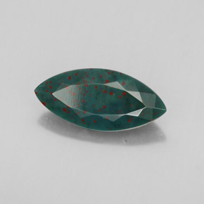 2.13 ct Green Bloodstone Stone, Natural Bloodstone in Marquise Facet Shape for Sale