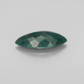 Bloodstone Gemstone in 14.2 x 6.6 mm Size for Sale, Bloodstone Stone in Spotted Green Color