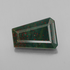 3.76 ct Green Bloodstone Gemstone, Bloodstone Gem in Fancy-Cut Shape for Sale.