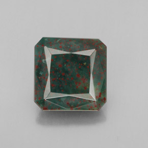 3.74 ct Green Bloodstone Gemstone, Bloodstone Gem in Octagon / Scissor Cut Shape for Sale.