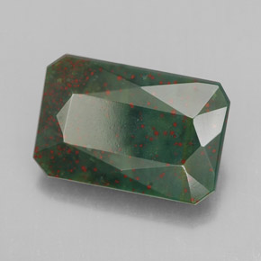 5.52 ct Green Bloodstone Stone, Natural Bloodstone in Octagon / Scissor Cut Shape for Sale