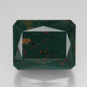 18.33 ct Green Bloodstone Gemstone, Bloodstone Gem in Octagon / Scissor Cut Shape for Sale.