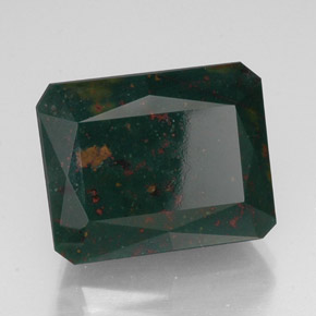 18.33 ct Green Bloodstone Stone, Natural Bloodstone in Octagon / Scissor Cut Shape for Sale