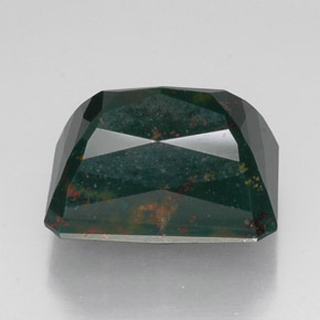 Bloodstone Gemstone in 17.3 x 13.7 mm Size for Sale, Bloodstone Stone in Spotted Green Color