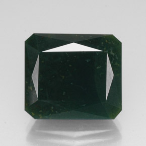 14.29 ct Green Bloodstone Gemstone, Bloodstone Gem in Octagon / Scissor Cut Shape for Sale.
