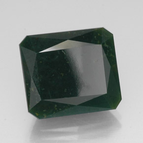14.29 ct Green Bloodstone Stone, Natural Bloodstone in Octagon / Scissor Cut Shape for Sale