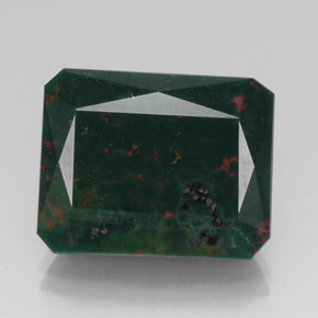 14.13 ct Green Bloodstone Gemstone, Bloodstone Gem in Octagon / Scissor Cut Shape for Sale.