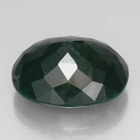 Bloodstone Gemstone in 20.4 x 16.6 mm Size for Sale, Bloodstone Stone in Spotted Green Color