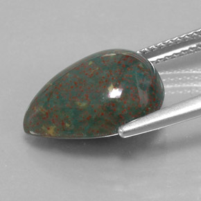 Bloodstone Gemstone in 14.4 x 10.7 mm Size for Sale, Bloodstone Stone in Spotted Green Color