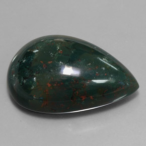 61.31 ct Green Bloodstone Stone, Natural Bloodstone in Pear Cabochon Shape for Sale