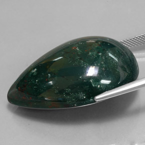 Bloodstone Gemstone in 34.4 x 23.2 mm Size for Sale, Bloodstone Stone in Spotted Green Color