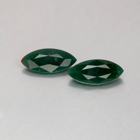 0.41 ct Green Bloodstone Gemstone, Bloodstone Gem in Marquise Facet Shape for Sale.