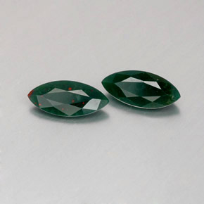 0.41 ct Green Bloodstone Stone, Natural Bloodstone in Marquise Facet Shape for Sale