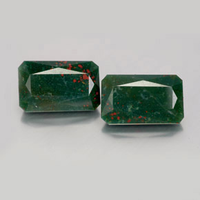 6.60 ct Green Bloodstone Gemstone, Bloodstone Gem in Octagon / Scissor Cut Shape for Sale.