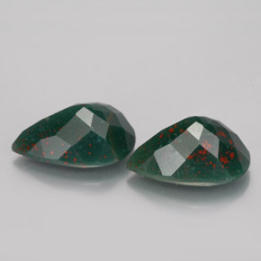 Bloodstone Gemstone in 10.5 x 7.1 mm Size for Sale, Bloodstone Stone in Spotted Green Color