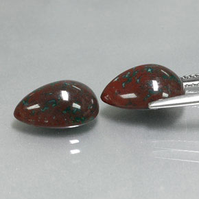 Bloodstone Gemstone in 12.3 x 9.2 mm Size for Sale, Bloodstone Stone in Spotted Green Color