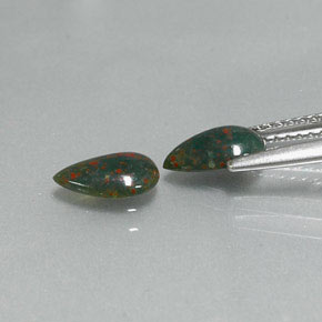 Bloodstone Gemstone in 7.8 x 4.9 mm Size for Sale, Bloodstone Stone in Spotted Green Color