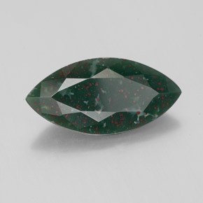 2.70 ct Green Bloodstone Stone, Natural Bloodstone in Marquise Facet Shape for Sale