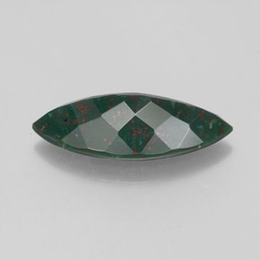 Bloodstone Gemstone in 16 x 8 mm (calibrated) Size for Sale, Bloodstone Stone in Spotted Green Color