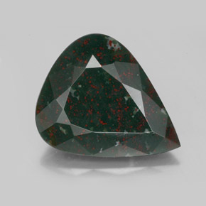 8.9 carat Pear 16.8x14 mm Green Bloodstone Gemstone