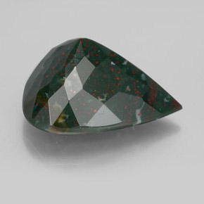 Bloodstone Gemstone in 16.8 x 14 mm Size for Sale, Bloodstone Stone in Spotted Green Color
