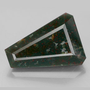 7.35 ct Green Bloodstone Gemstone, Bloodstone Gem in Fancy Facet Shape for Sale.