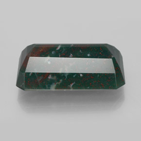 Bloodstone Gemstone in 16.8 x 10.6 mm Size for Sale, Bloodstone Stone in Spotted Green Color