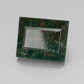 23.16 ct Green Bloodstone Stone, Natural Bloodstone in Baguette Facet Shape for Sale
