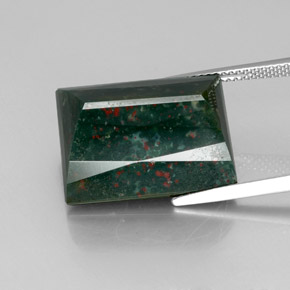 Bloodstone Gemstone in 19.1 x 15.9 mm Size for Sale, Bloodstone Stone in Spotted Green Color