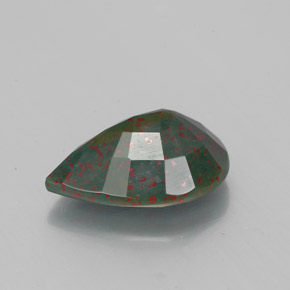 Bloodstone Gemstone in 10.5 x 7.7 mm Size for Sale, Bloodstone Stone in Spotted Green Color