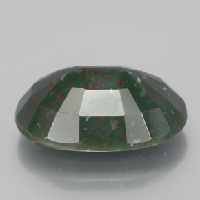 Bloodstone Gemstone in 16.1 x 11.1 mm Size for Sale, Bloodstone Stone in Spotted Green Color