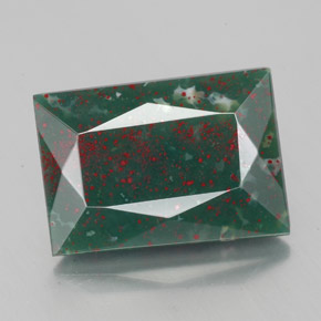 4.82 ct Green Bloodstone Gemstone, Bloodstone Gem in Baguette / Scissor Cut Shape for Sale.