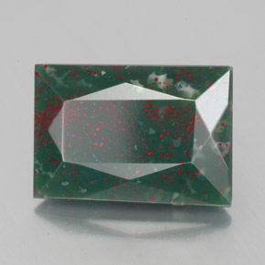 4.82 ct Green Bloodstone Stone, Natural Bloodstone in Baguette / Scissor Cut Shape for Sale