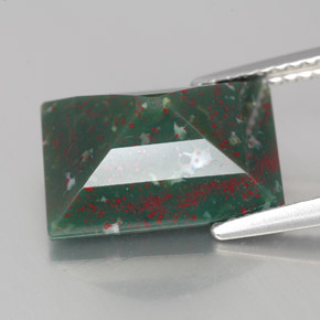 Bloodstone Gemstone in 12.8 x 9 mm Size for Sale, Bloodstone Stone in Spotted Green Color