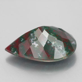 Bloodstone Gemstone in 17.8 x 12 mm Size for Sale, Bloodstone Stone in Spotted Green Color