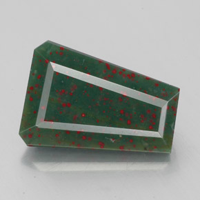 3.02 ct Green Bloodstone Gemstone, Bloodstone Gem in Fancy Facet Shape for Sale.