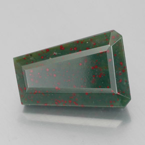 3.02 ct Green Bloodstone Stone, Natural Bloodstone in Fancy Facet Shape for Sale