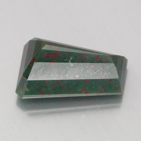 Bloodstone Gemstone in 11.6 x 8.2 mm Size for Sale, Bloodstone Stone in Spotted Green Color