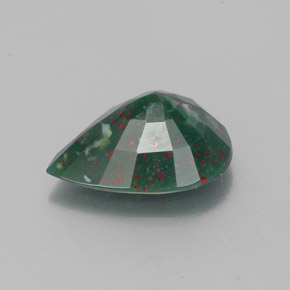 Bloodstone Gemstone in 10.1 x 7.8 mm Size for Sale, Bloodstone Stone in Spotted Green Color