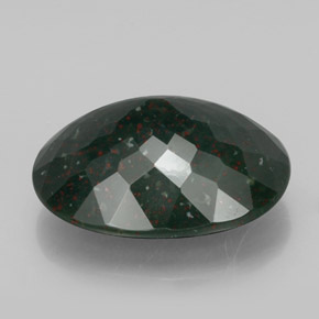 Bloodstone Gemstone in 22.1 x 16.9 mm Size for Sale, Bloodstone Stone in Spotted Green Color