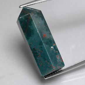 20.34 ct Green Bloodstone Gemstone, Bloodstone Gem in Pencil Shape for Sale.
