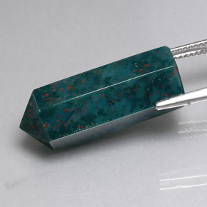 Bloodstone Gemstone in 25.2 x 10.2 mm Size for Sale, Bloodstone Stone in Spotted Green Color